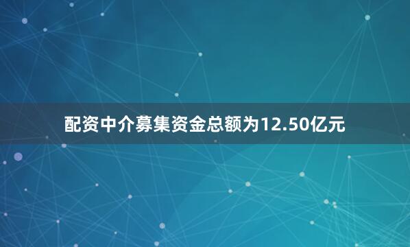 配资中介募集资金总额为12.50亿元